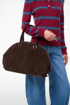STAUD Hester Satchel – Espresso Suede – detail 5
