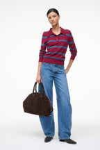 STAUD Hester Satchel – Espresso Suede – detail 2