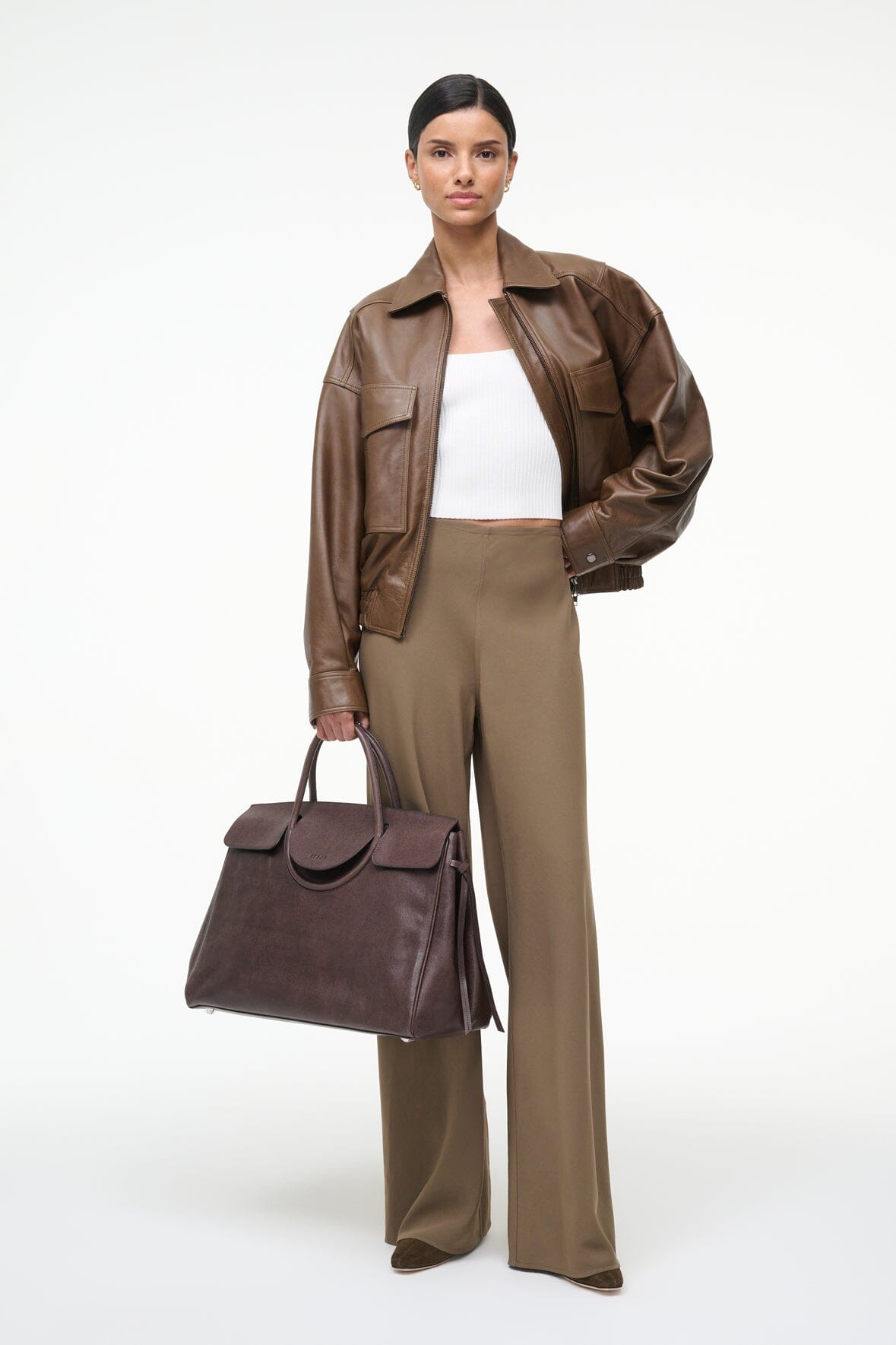 STAUD Large Maude Carryall – Espresso – detail 2