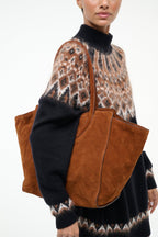 STAUD Maude Tote Bag – Tabac Suede – detail 4