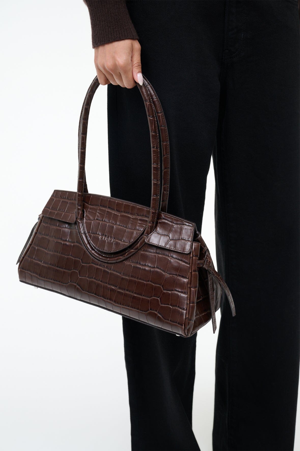 STAUD Maude Shoulder Bag – Espresso Croco – detail 4