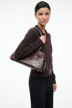 STAUD Maude Shoulder Bag – Espresso Croco – detail 2