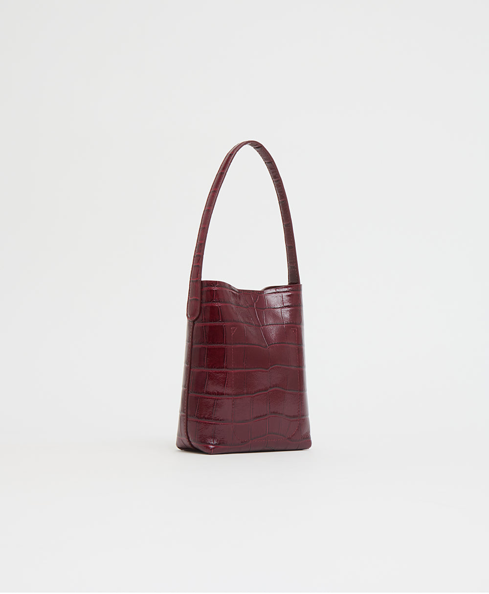 Mansur Gavriel Mini Everyday Cabas – Oxblood Croc – detail 3