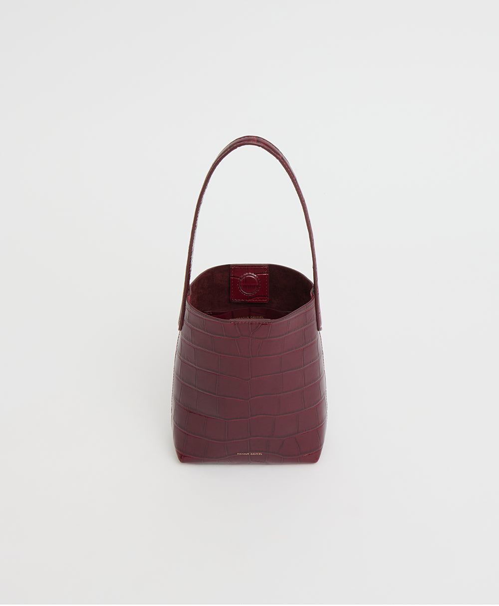 Mansur Gavriel Mini Everyday Cabas – Oxblood Croc – detail 4