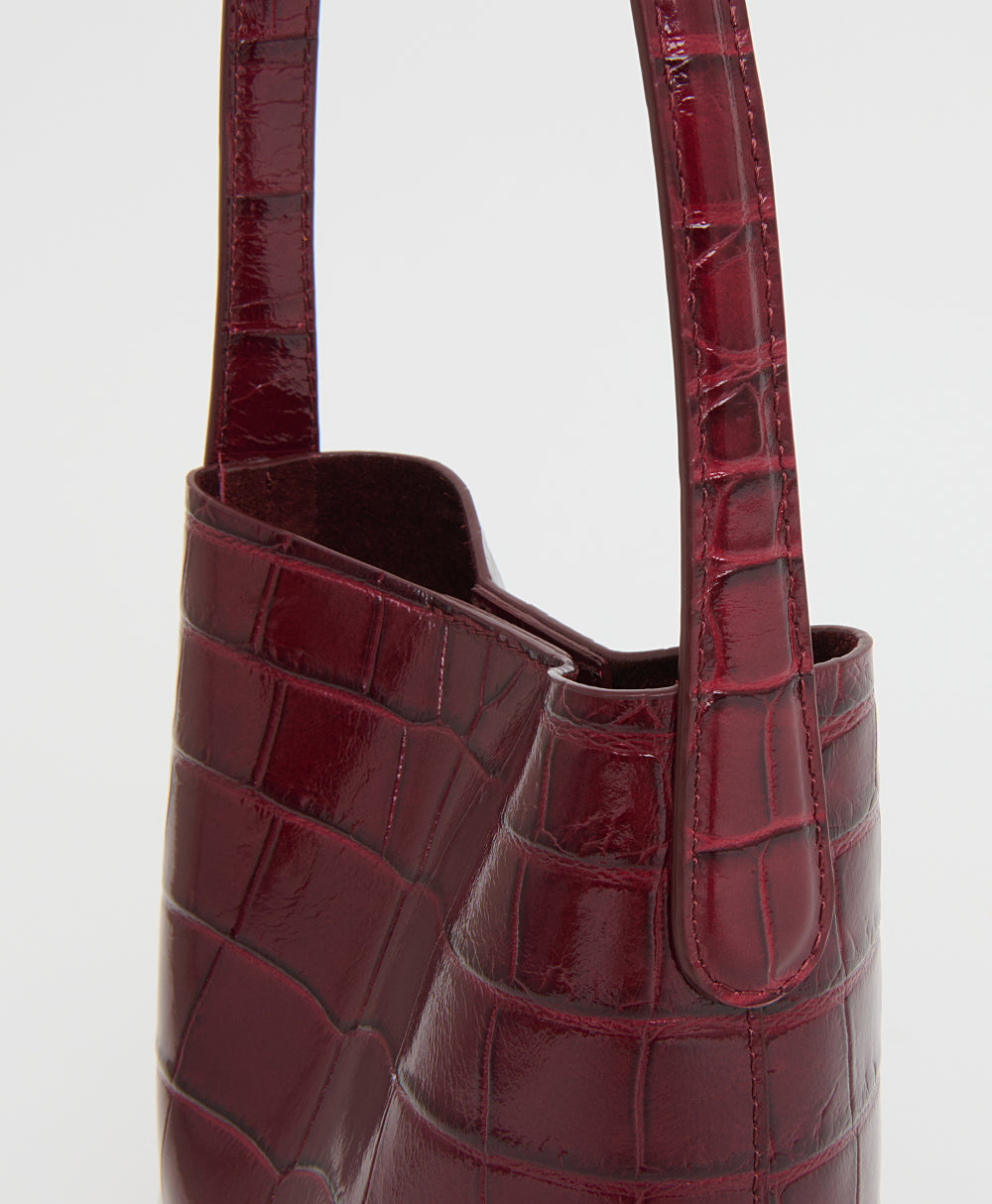 Mansur Gavriel Mini Everyday Cabas – Oxblood Croc – detail 5