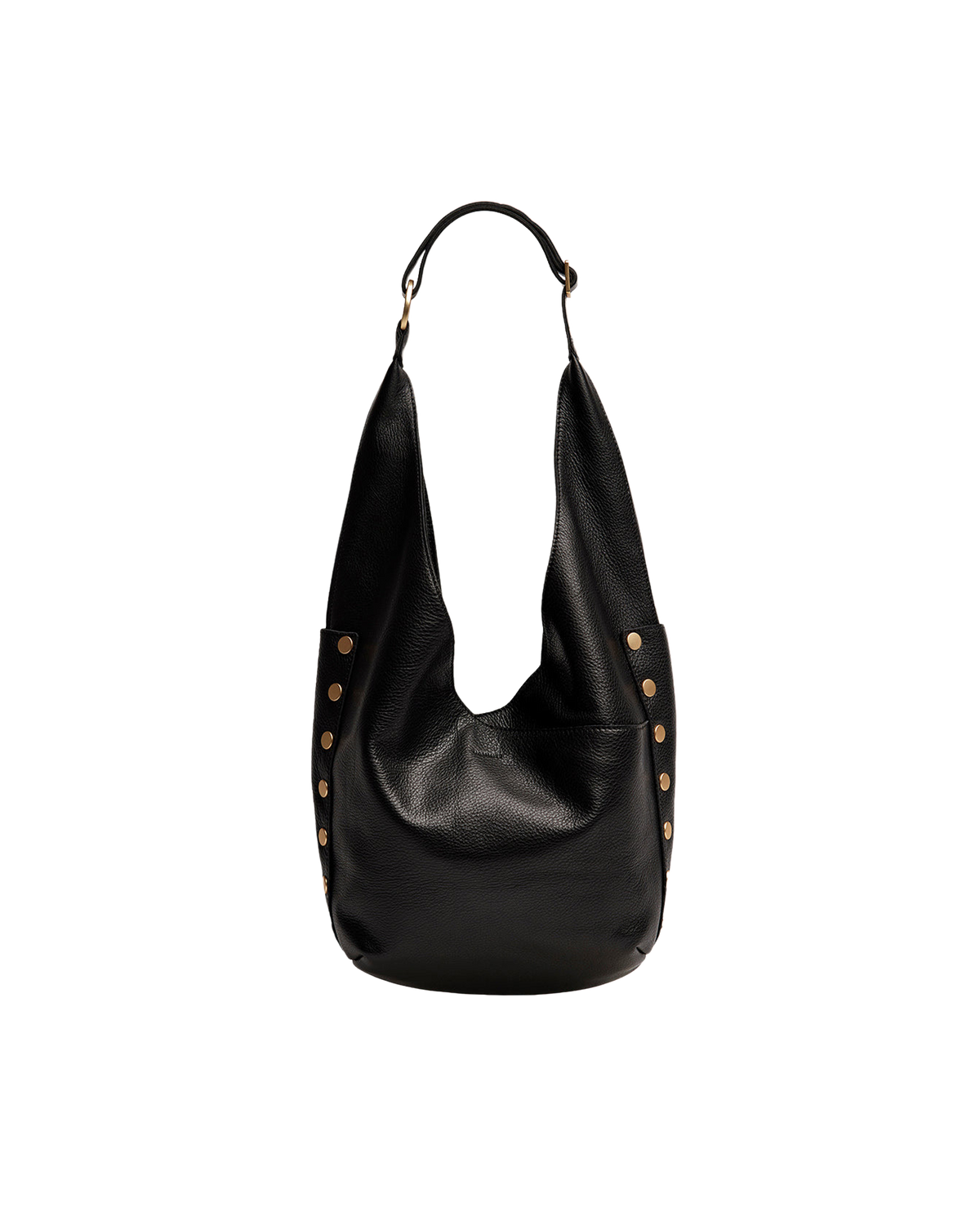 Hammitt Tom Zip Large Hobo – Black/Brushed Gold Red Zip