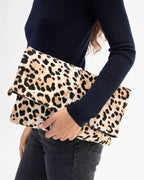 Clare V. Carryall Clutch w/ Tabs – Snow Leopard Hair-On – detail 3