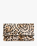 Clare V. Carryall Clutch w/ Tabs – Snow Leopard Hair-On