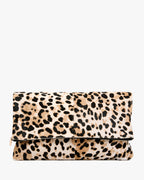Clare V. Carryall Clutch w/ Tabs – Snow Leopard Hair-On