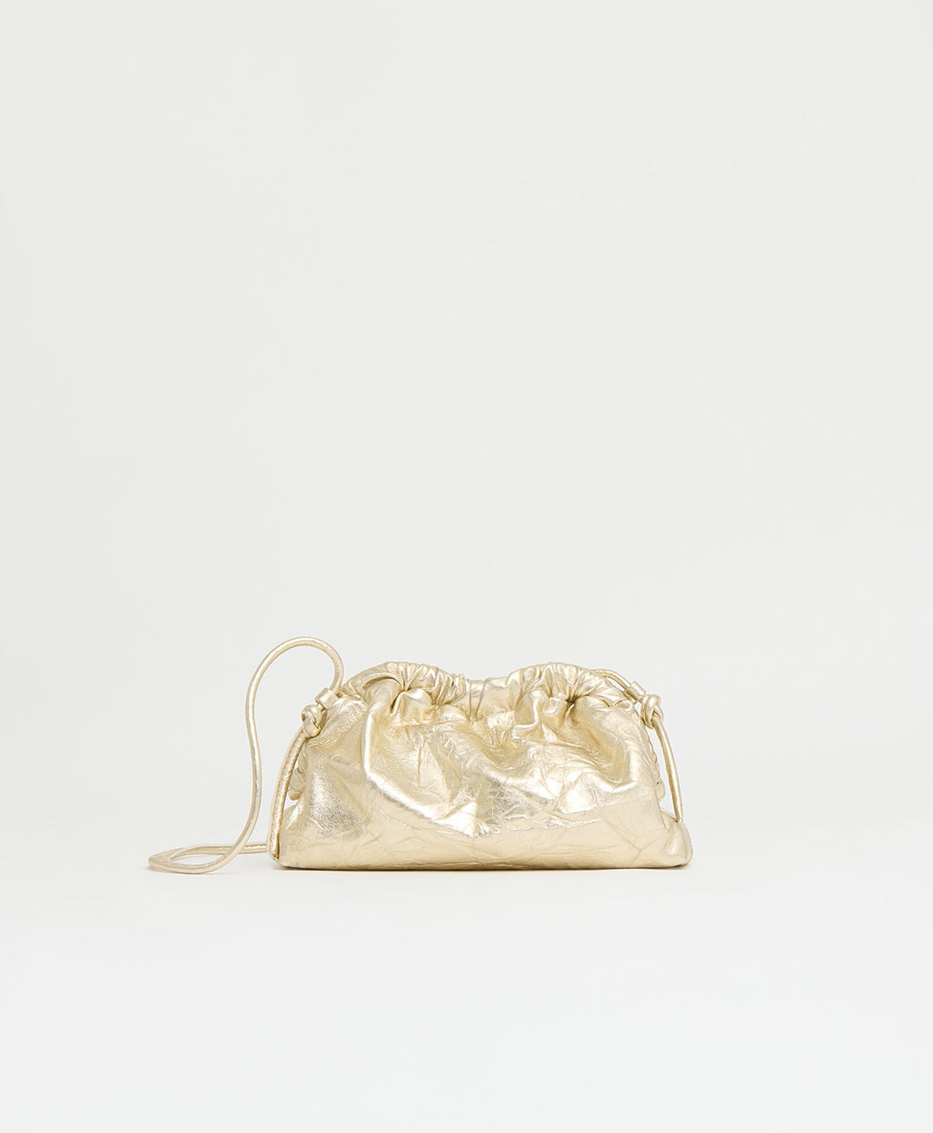 Mansur Gavriel Mini Cloud Clutch – Crinkled Gold