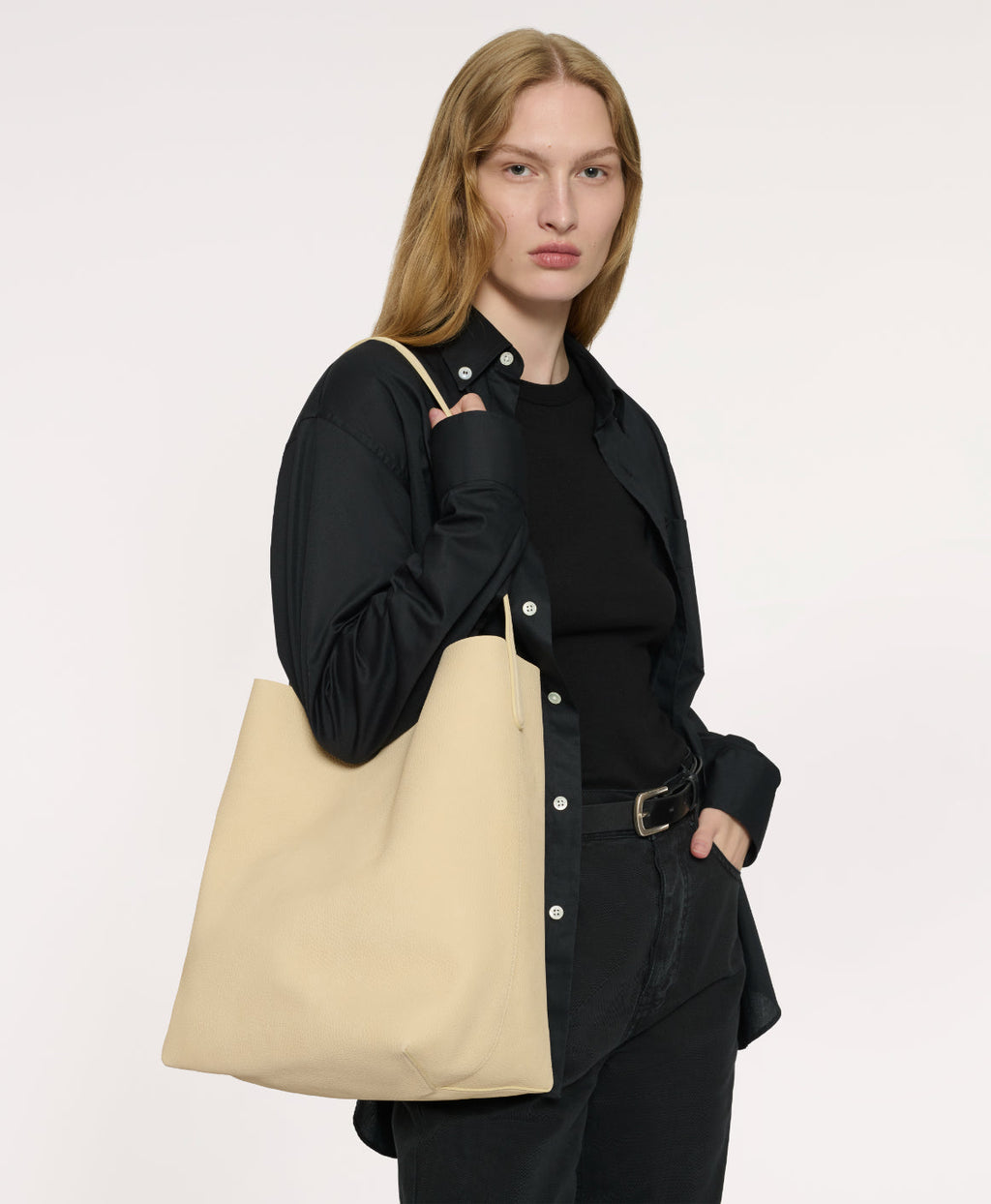 Mansur Gavriel Everyday Cabas – Sabbia Nubuck – detail 2