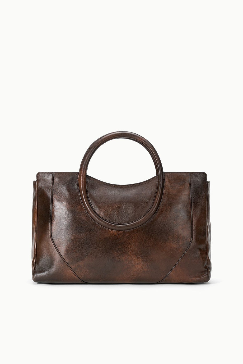 STAUD Maude Satchel – Espresso Distressed – detail 5