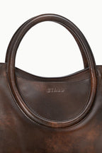 STAUD Maude Satchel – Espresso Distressed – detail 4