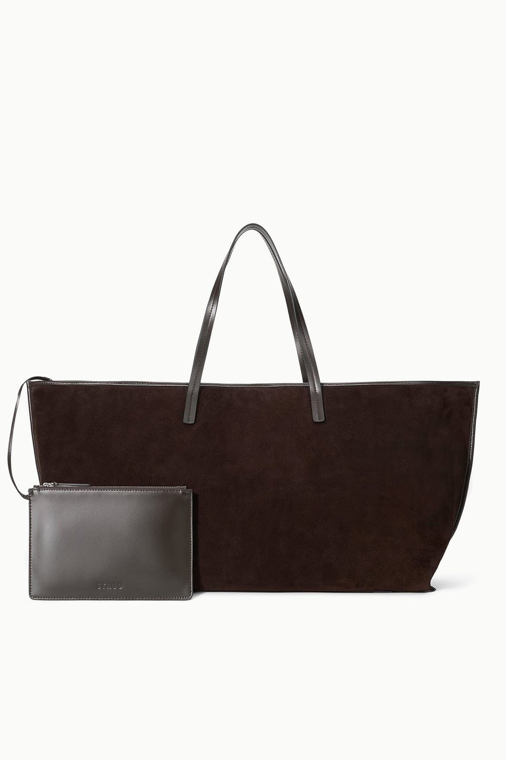 STAUD Christos Large Tote – Espresso Suede – detail 4
