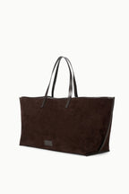 STAUD Christos Large Tote – Espresso Suede – detail 5