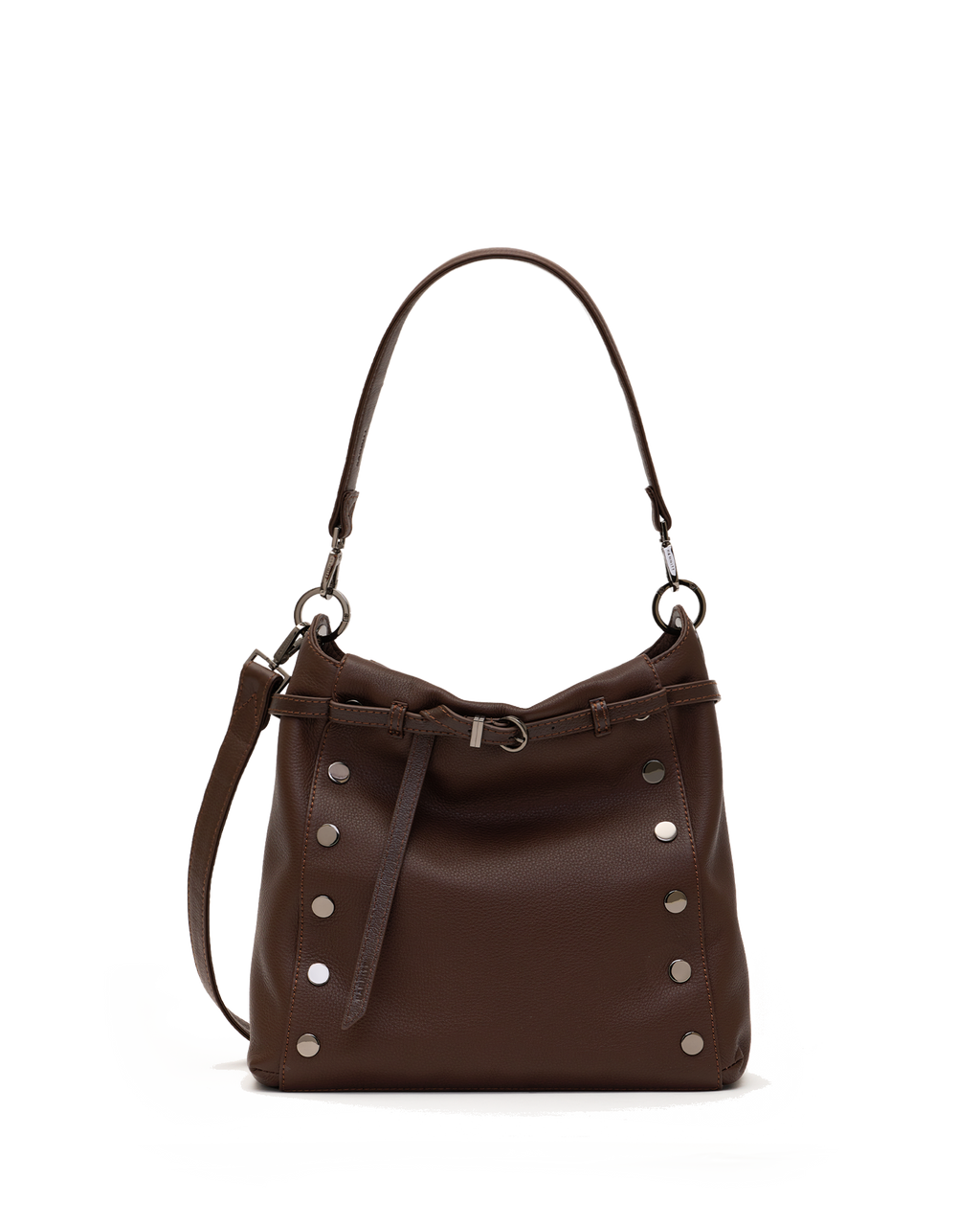Hammitt Bryant Large Satchel – Belted Espresso/Gunmetal