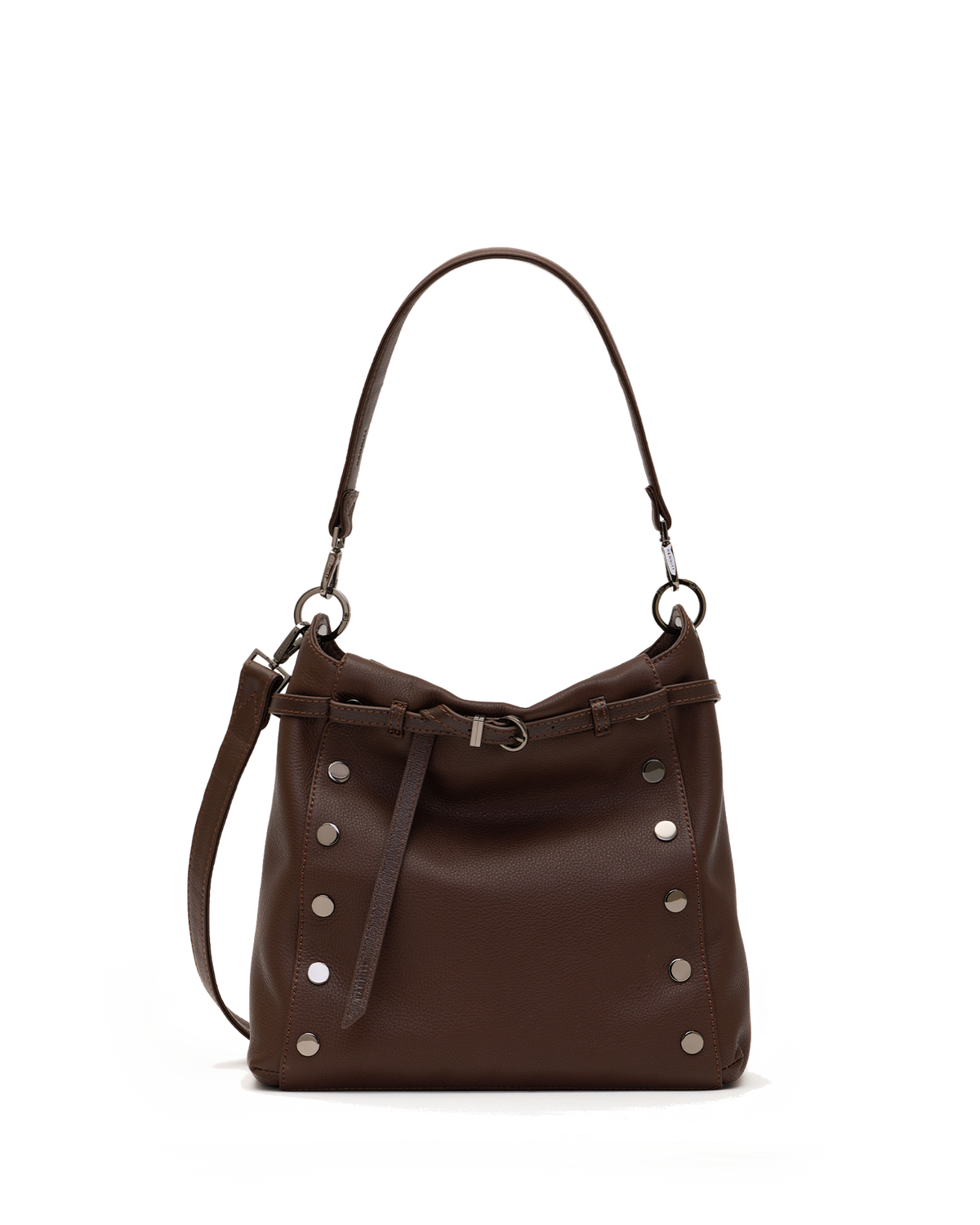 Hammitt Bryant Large Satchel – Belted Espresso/Gunmetal