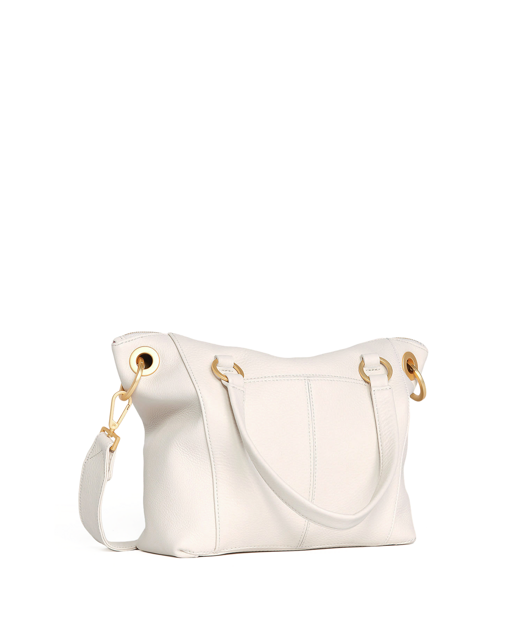 Hammitt Daniel Medium Satchel – Calla Lily White/Brushed Gold – detail 4