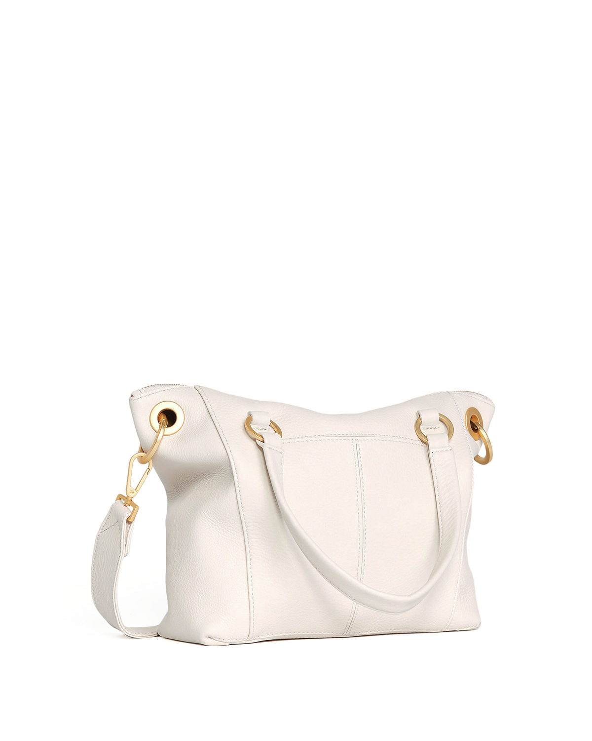 Hammitt Daniel Medium Satchel – Calla Lily White/Brushed Gold – detail 4