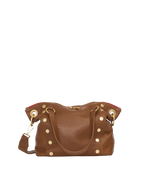 Hammitt Daniel Medium Satchel – Mahogany Pebble/Brushed Gold Red Zip – detail 5