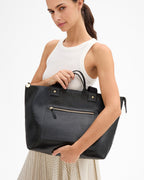 Clare V. Le Zip Sac – Black Rustique w/ Travel Pocket – detail 2