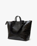 Clare V. Le Zip Sac – Black Embossed Croco w/ Travel Pocket – detail 5