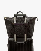 Clare V. Le Zip Sac – Black Embossed Croco w/ Travel Pocket – detail 4