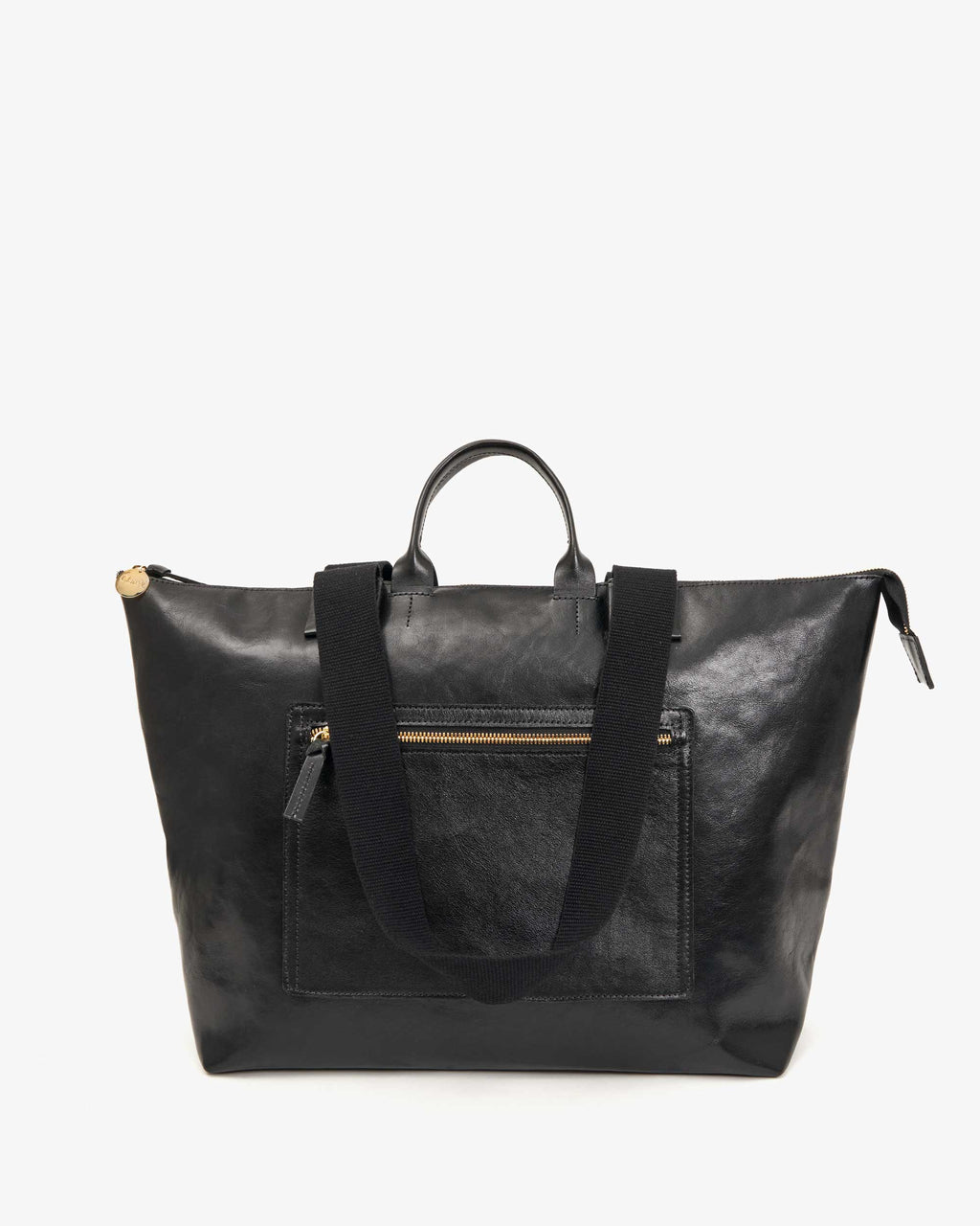 Clare V. Le Zip Sac – Black Rustique w/ Travel Pocket