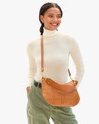 Clare V. Moyen Messenger – Natural Woven Checker – detail 3