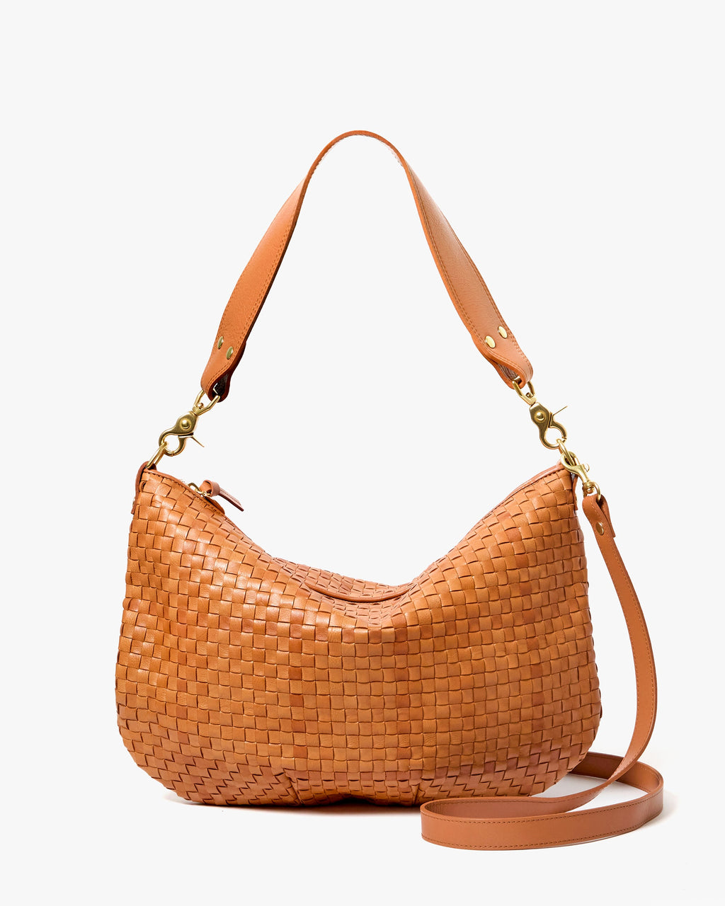 Clare V. Moyen Messenger – Natural Woven Checker