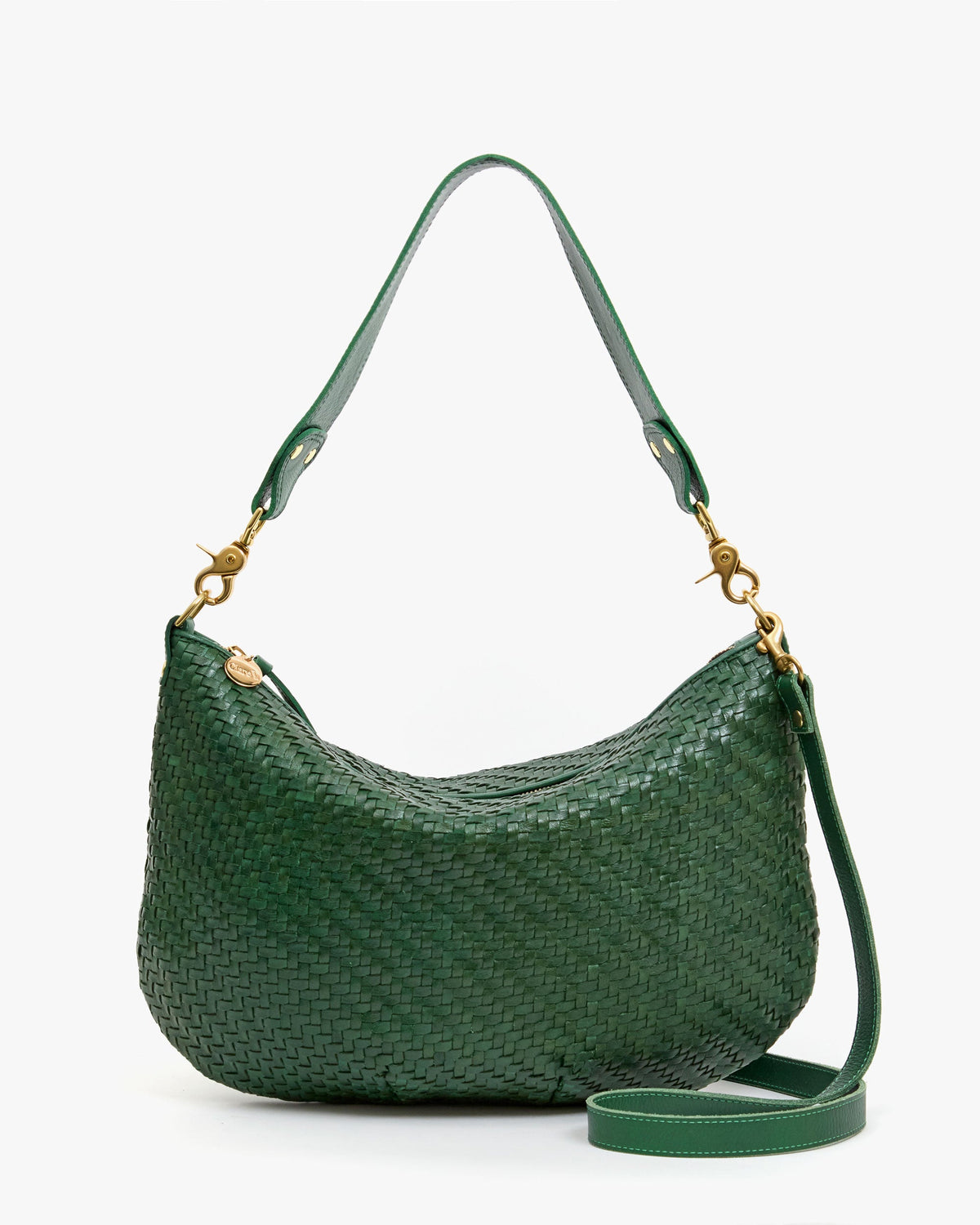 Clare V. Moyen Messenger – Evergreen Woven Zig-Zag