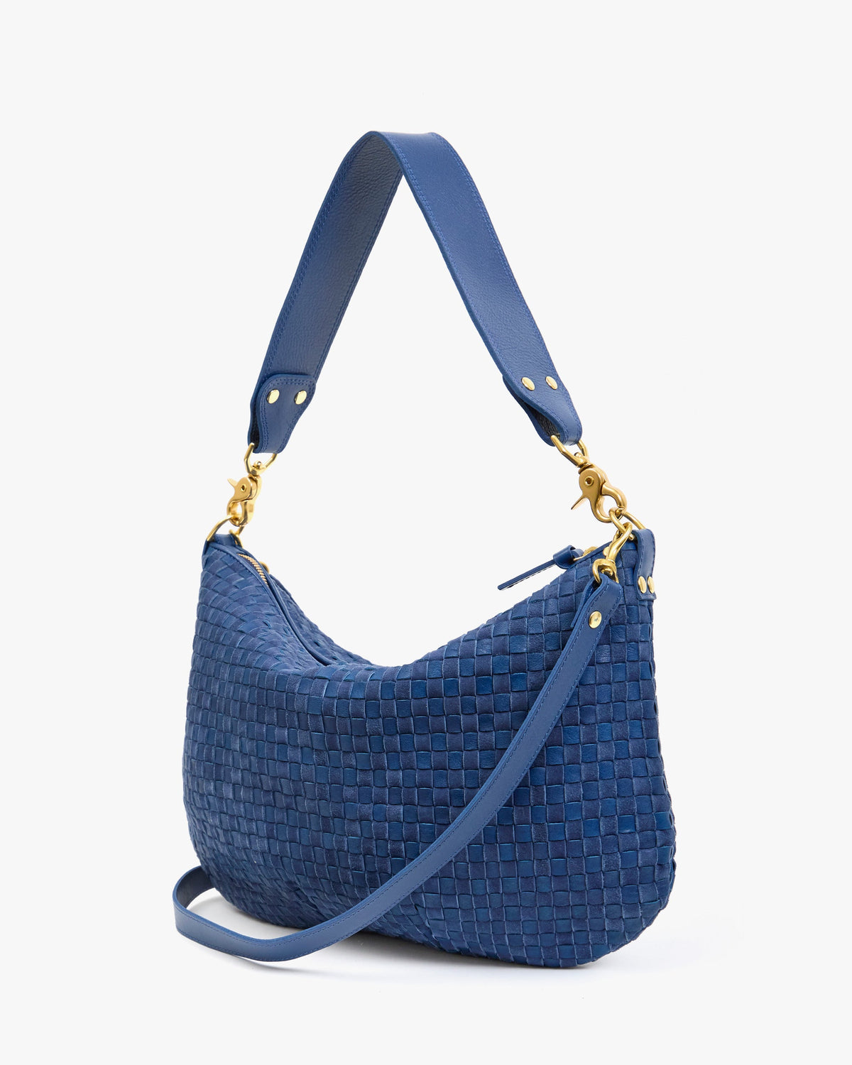 Clare V. Moyen Messenger – Ink Woven Checker – detail 5