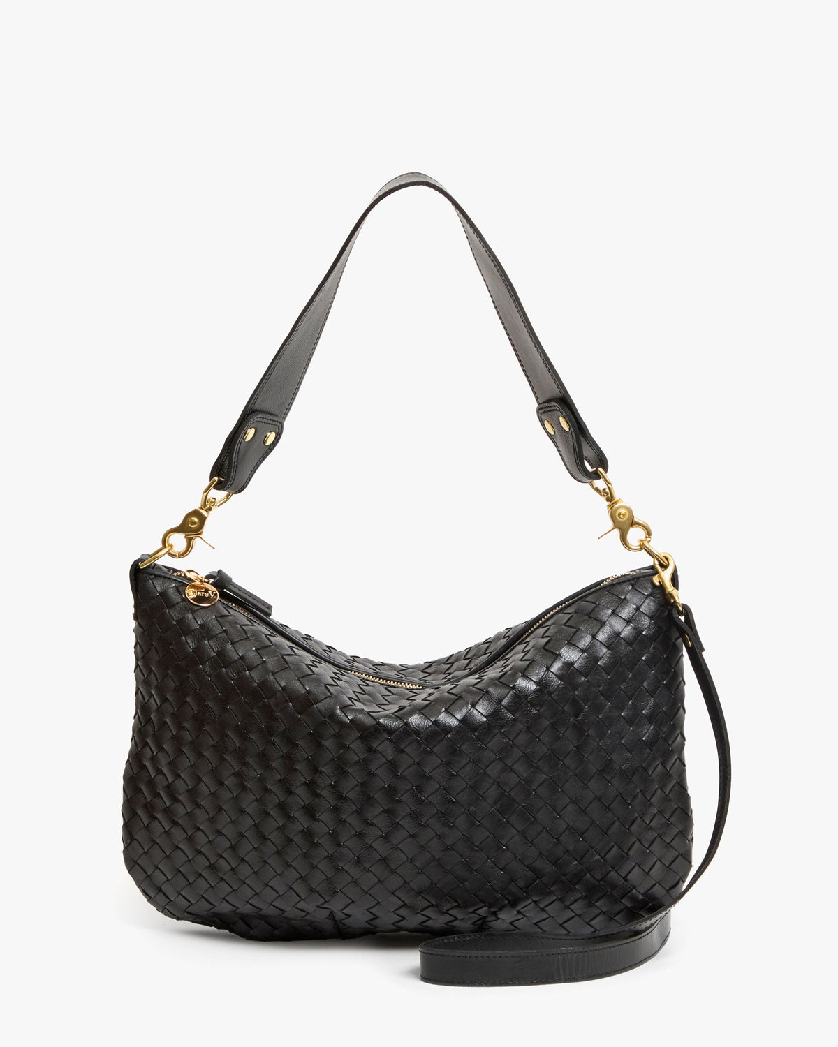 Clare V. Moyen Messenger – Black Diagonal Woven