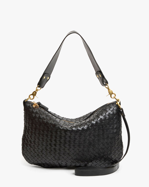 Clare V. Moyen Messenger – Black Diagonal Woven