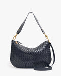 Clare V. Moyen Messenger – Twilight Navy Diagonal Woven