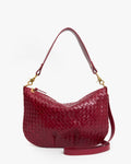 Clare V. Moyen Messenger – Garnet Diagonal Woven