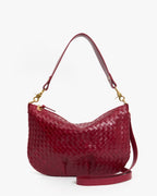 Clare V. Moyen Messenger – Garnet Diagonal Woven