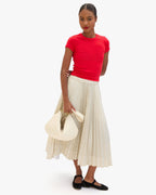 Clare V. Moyen Messenger – Cream Woven Checker – detail 4