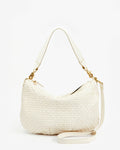 Clare V. Moyen Messenger – Cream Woven Checker