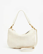 Clare V. Moyen Messenger – Cream Woven Checker