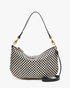 Clare V. Moyen Messenger – Black/Cream Woven Checker