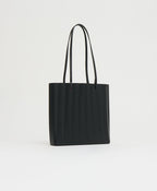 Mansur Gavriel Pleated Filo Tote – Black/Flamma – detail 2