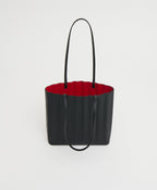 Mansur Gavriel Pleated Filo Tote – Black/Flamma – detail 3