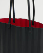 Mansur Gavriel Pleated Filo Tote – Black/Flamma – detail 4