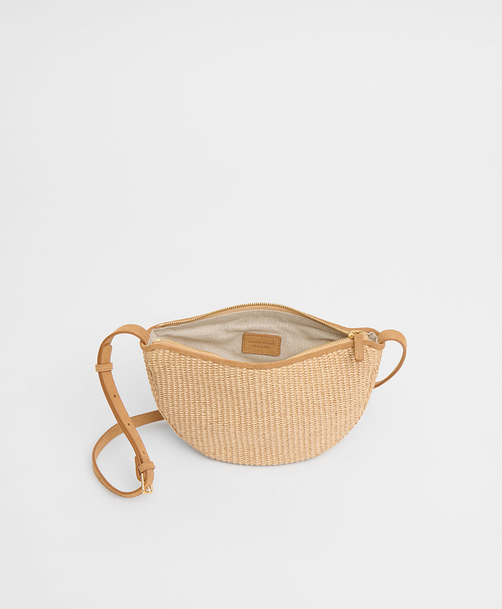 Mansur Gavriel Moon Sling – Natural Raffia/Budino Suede – detail 3