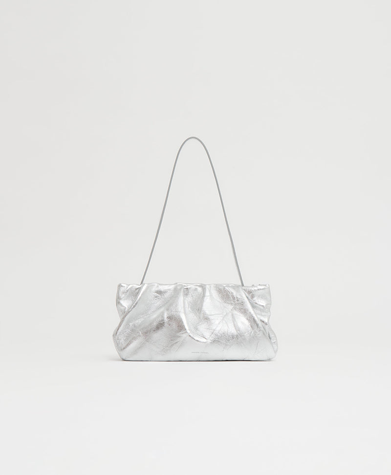 Mansur Gavriel Alba Shoulder Bag – Crinkled Silver