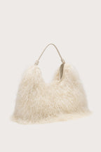 Cult Gaia Solay Shoulder Bag – Natural Shearling
