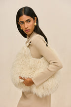 Cult Gaia Solay Shoulder Bag – Natural Shearling – detail 2