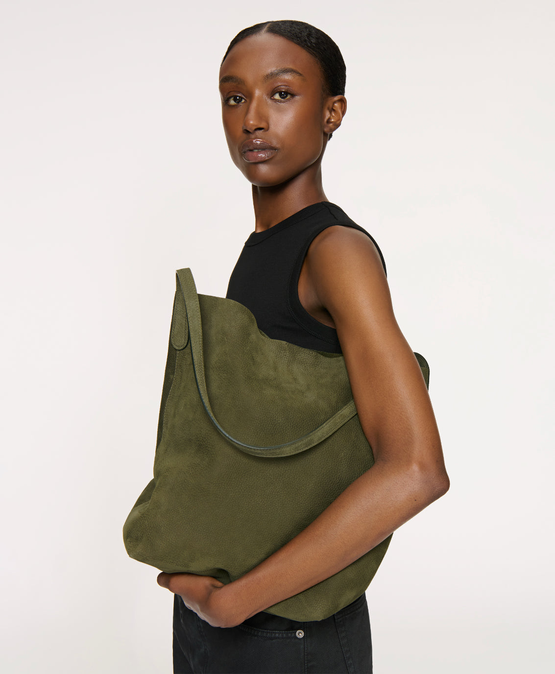 Mansur Gavriel Everyday Cabas – Algae Nubuck – detail 2