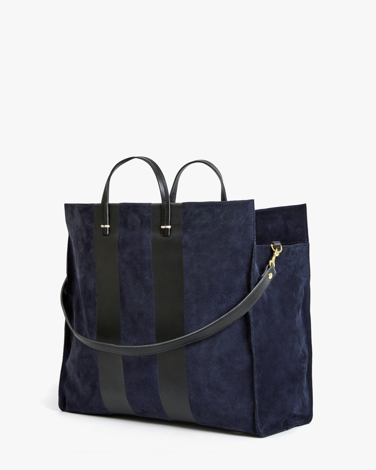 Clare V. Simple Tote – Navy w/ Racing Stripes – detail 5